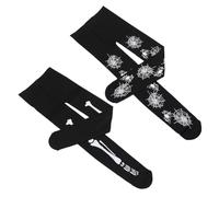 POPETPOP Lot De 2 Collants Halloween Fille Toile D'araignée Et Squelette En Nylon Extensible, Tenue Festive Pour Fête D'halloween, Taille Unique 6-8 Ans, Design Fantaisie Noir Et Blanc