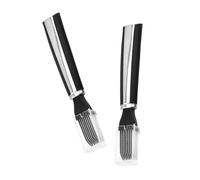 POPETPOP Lot de 2 Coupe-oignons en Acier Inoxydable Noir, Outil Multifonction Facile à Utiliser pour Couper et Râper Oignons Verts sans Risque de Blessure Cuisine