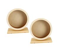 POPETPOP Lot De 2 d'exercice pour Hamster : Cadre Rond en avec Revêtement en Liège Souple - Jouet De Course Stable pour Hamsters, Chinchillas Et Cochons d'Inde,