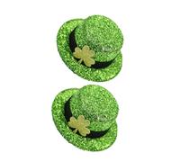 POPETPOP Lot de 2 Épingles à Cheveux Décoratives de Trèfle Pailletées Vertes Saint-Patrick Accessoires Fête Irlandaise Clips Légers et Confortables pour Soirées