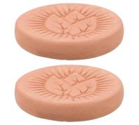 POPETPOP Lot de 2 Feuilles D'humidification Rondes en Terre Cuite 3,7 Cm, Humidificateur à Fumeur pour Cigares et Cigarettes, Maintien D'humidité Constant pour Cave à Cigares, Accessoire