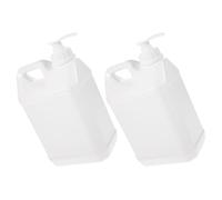 POPETPOP Lot de 2 Flacons Pompe à Lotion en Plastique Blanc 3l Rechargeables pour Savonnette Liquide et Lessive, Solution de Rangement Polyvalente et Résistante pour Voyage et Salle