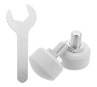 POPETPOP Lot de 2 Freins Ajustables en Caoutchouc Blanc pour Patins à roulettes Quad, Butées de Rechange avec Clé, Compatibles Roller Quatre Roues, Freinage Haute Performance pour Patinage