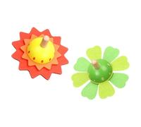 POPETPOP Lot de 2 Gyroscopes en Bois Colorés Jaune et Vert Jouets Éducatifs Rotatifs pour Garçon et Filles Cognitif Amusant et Traditionnel Développement Sensoriel et Moteur
