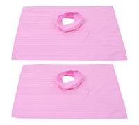 POPETPOP Lot de 2 Housses d'Appui-Tête pour Table de Massage Perforées 80 X 50 CM en Tissu Respirant Rose Draps de Table de Massage Esthétique Réutilisables Adaptées pour Soins du Visage