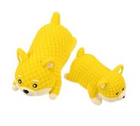 POPETPOP Lot de 2 Jouets Couineurs en Latex pour Chiens S M Jouets à Mâcher Résistants pour Chiots et Grands Chiens Anneaux de Dentition Interactifs pour Stimulation et Nettoyage