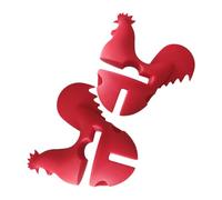 POPETPOP Lot de 2 Lève-Couvercles en Silicone Forme Coq Rouge Bouchon Anti-Débordement pour Casseroles Support de Couvercle Décoratif Accessoire la Cuisine Pratique et Multi-Usages