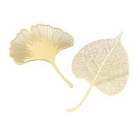 POPETPOP Lot de 2 Marque-Pages Vintage en Laiton à Nervures de Feuilles Signets Créatifs Motif Libellule Fines et Légères pour Lecture et Étudiants