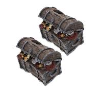 POPETPOP Lot De 2 Mini-Décorations en Résine pour Aquarium Coffre Au Trésor sous-Marin Décoration en Résine pour Aquarium