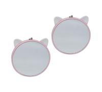 POPETPOP Lot de 2 Miroirs Suspendus pour Perroquets, Jouets Décoratifs Résistants à l'usure en Plastique, Grand Format Rose et Blanc, Accessoires pour Cage d'oiseaux Domestiques