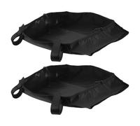 POPETPOP Lot de 2 Paniers de Rangement sous Poussette en Oxford Noir, Grand Organisateur Multifonction pour Couches et Jouets Bébé, Compatible Poussette Canne et Classique, Accessoires