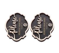 POPETPOP Lot de 2 Panneaux Muraux en Bois Rustique Noir « Veuillez Enlever Vos Chaussures » 20x15 Cm, Décor D’entrée Maison pour Vestibule, Rappel de Propreté et Respect des Règles