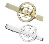 POPETPOP Lot de 2 Pinces à Cravate en Acier Inoxydable, Modèle Balance Justice, Finition Dorée et Argentée, Accessoires Élégants pour Homme, Maintien Sécurisé pour Costume Formel et Usage