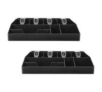 POPETPOP Lot de 2 Plateaux de Remplacement pour Tiroir-caisse avec Compartiments Multi-grilles en Abs et Fer, Organisateur Compact pour Billets et Monnaie au Comptoir de Vente