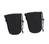 POPETPOP Lot de 2 Pochettes pour Objectif Appareil Photo Réflex Numériques Souples en Néoprène Antichoc Taille L Utilisation Extérieure Protection Polyvalente Couleur Noire