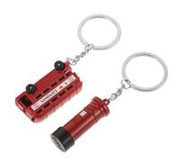 POPETPOP Lot de 2 Porte-clés Rouges Style Anglais en Alliage de Zinc, Décorations Pratiques Résistantes Rouille, Souvenirs Londres Bus et Boîte aux Lettres