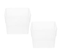 POPETPOP Lot de 2 Poubelles de Bureau Transparentes, Corbeilles à Papier Multifonction, Petite Taille Compacte pour Chambre, Salon et Salle de Bain, Plastique Solide, Poubelle Portable