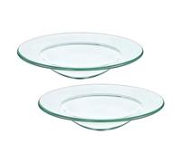 POPETPOP Lot de 2 récipient pour Chauffe-Cire en Verre Transparent 2,95 Pouces pour huiles essentielles, Plaque chauffante Cire et brûleur Parfum, Surface Lisse, Remplacement Facile