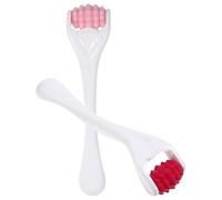 POPETPOP Lot de 2 Rouleaux de Massage Facial en Silicone, Mini Masseur Visage et Yeux Compact, Rouleau de Massage Doux pour Soins Visage et Contour des Yeux, Outil Beauté Portable Rose