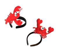 POPETPOP Lot de 2 Serrage-têtes Créatifs Forme Homard et Crabe, Taille Unique, Accessoires Coiffure de Fête pour Garçon et Filles et Adultes, Couvre-chefs Légers et Colorés pour Carnaval et Cosplay