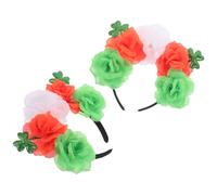POPETPOP Lot de 2 Set de Bandeaux Saint-patrick Irlandais Verts en Laser Holographique Trèfle et Rose, Accessoires Légers pour Cheveux Femme et Fille, Décoration Festive pour Fête