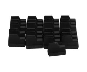 POPETPOP Lot de 2 Sets de Supports Muraux Porte-clés en Plastique Noir, Organiseur Modulaire Magnétique pour Rangement D’Outils, Bacs Individuels pour Clés, Organisation Garage et Atelier