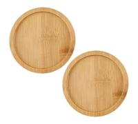 POPETPOP Lot de 2 soucoupes Rondes pour Plantes : bac à Fleurs, bac récupérateur d'eau, Base pour bonsaï, Pot de Fleurs, Beige