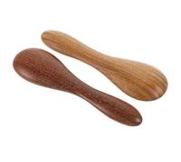 POPETPOP Lot de 2 Spatules en Bois de Santal pour Soins Peau, Outil Facial Gua Sha Multifonction, Applicateur de Masque Facial Naturel, Bâton de Massage Ergonomique pour Visage et Corps,
