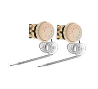 POPETPOP Lot de 2 Thermostats Universels pour Réfrigérateur et Congélateur ±35 °C avec Bouton Réglable Thermostat de Contrôle de Température Mécanique en Acier Inoxydable Remplacement