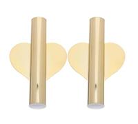POPETPOP Lot de 2 vases muraux adhésifs : jardinière Suspendue en métal doré, Tube Floral adhésif, Vase en Forme de cœur pour Salle de Bain, Cuisine, Bureau
