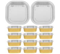 POPETPOP Lot de 20 Barquettes en Aluminium Jetables 220 Ml Fond Carré Résistant Chaleur, pour Cuisson Four et Chafing Dish Électrique, Emballage Rapide et Pratique pour Repas à Emporter