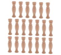 POPETPOP Lot de 20 Bâtons De Support pour Pilier Romain Chapiteau Romain pour L'Artisanat Broches De Balustre en Bois Beige