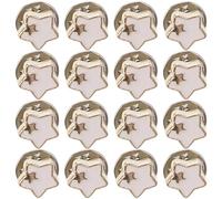 POPETPOP Lot de 20 Boutons-Pression à Coudre en Alliage de Zinc Forme Étoile Multi-Facettes Diamètre 10-12 MM Couleur Blanche Attaches pour Couture Vêtements Insigne à Épingle