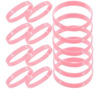 POPETPOP Lot de 20 Bracelets Élastiques en Silicone Rose, Sensibilisation Cancer du Sein, Résistants et Confortables, pour Femmes et Soutien Patientes Quotidien