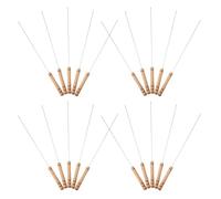 POPETPOP Lot de 20 Brochettes à Kebab en Acier Inoxydable avec Manche en Bois Brochettes Rondes Réutilisables de 33 CM pour Barbecue Grillades en Extérieur Cuisson Uniforme des Viandes