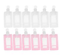 POPETPOP Lot de 20 Pochettes de Voyage Souples 90ml pour Shampoing et Lotion, Sachets à Fond Plat Étanches, Couleurs Rose et Blanc, pour Voyages et Cosmétiques Liquides