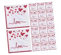 POPETPOP Lot de 20 Serviettes en Papier Jetables Imprimé Cœur pour Saint-valentin et Mariage, 33 X 33 Cm, Pâte de Bois Douce et Résistante, Décorations Festives et Anniversaires