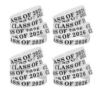 POPETPOP Lot de 24 Bracelets en Silicone Blancs Unisexes 2026, Élastiques et Souples pour Remise de Diplômes, Accessoires pour Fêtes Scolaires et Présents de Fin D’études