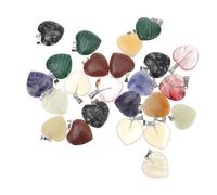 POPETPOP Lot De 24 Pierres Décoratives De Cœur 20 Mm En Cristal Naturel Multicolore, Ornement En Pierre Pour Décoration Intérieure, Contemplation Et Bureau, Présent Pour Collectionneurs Et Artisans
