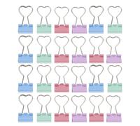 POPETPOP Lot de 24 trombones en forme de cœur en métal pour classeurs, notes, lettres, papier, pour le tri de documents, les planificateurs et les projets de bricolage, fournitures de bureau