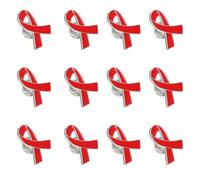 POPETPOP Lot de 25 Broches Décoratives en Émail Ruban Rouge pour Sensibilisation Cardiaque, Épingles de Sûreté en Métal, Accessoires de Prévention Santé pour Événements et Associations