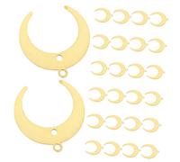 POPETPOP Lot De 25 Pendentifs Lune Breloques Bracelet Boucles D'oreilles Argentées Doubles Trou Diy Bijoux Créatifs Fête Bricolage Présent Artisanat