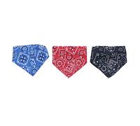 POPETPOP Lot De 3 Bandanas pour Collier Et Bavoir À Carreaux Noirs Bavoir À Nœud Accessoires pour Chien Serviette Triangulaire pour Salive