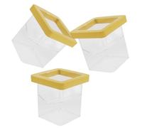 POPETPOP Lot de 3 Boîtes D’Élevage Flottantes pour Aquarium Séparateur à Double Couche en Plastique Transparent Cage de Protection pour Alevins de Poissons pour Reproduction et