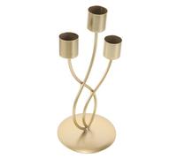 POPETPOP Lot De 3 Bougeoirs Décoratifs Modernes en Métal Bougeoirs Coniques Dorés Grands De Mariage en Fer Doré