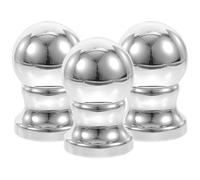 POPETPOP Lot de 3 Boules Argentées pour Remplacement du Sommet du Mât de Drapeau Ornement Pivotant Résistant aux Intempéries Garniture Ronde Décorative pour Usage Intérieur et Extérieur
