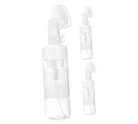 POPETPOP Lot De 3 Bouteilles Mousse De 150 Ml Transparentes Tête De Brosse Souple, Distributeur Portable Pour Nettoyants Visage, Soins Peau, Pour Voyage Et Usage Quotidien