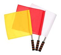 POPETPOP Lot de 3 drapeaux de contrôle du trafic multifonction - Rouge, blanc, jaune - Pour arbitre de sport de course - Pour événements