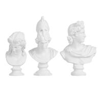 POPETPOP Lot de 3 Mini Statues Décoratives en Plâtre et Résine Bustes d'Athéna Apollon et Personnage Mythologique Décoration Créative de Table pour Bureau et Maison Ornement Artistique