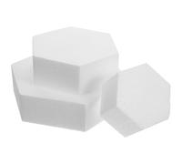 POPETPOP Lot de 3 Moules Hexagonaux en Mousse pour Gâteau, Diamètres 10-15-20 Cm, Hauteurs 5 Cm, Accessoire de Décoration Pâtissière, Modèle Factice pour Entraînement et Créations